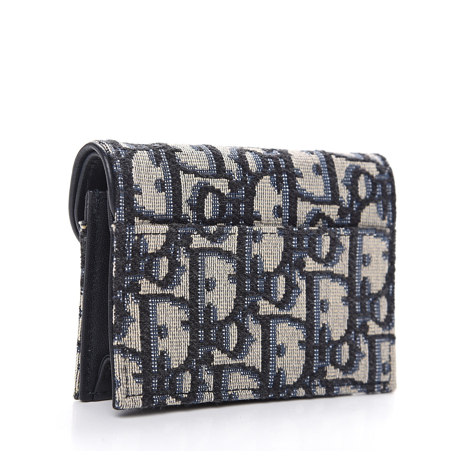 Christian Dior Oblique Saddle Card Holder Blue 2 of 7