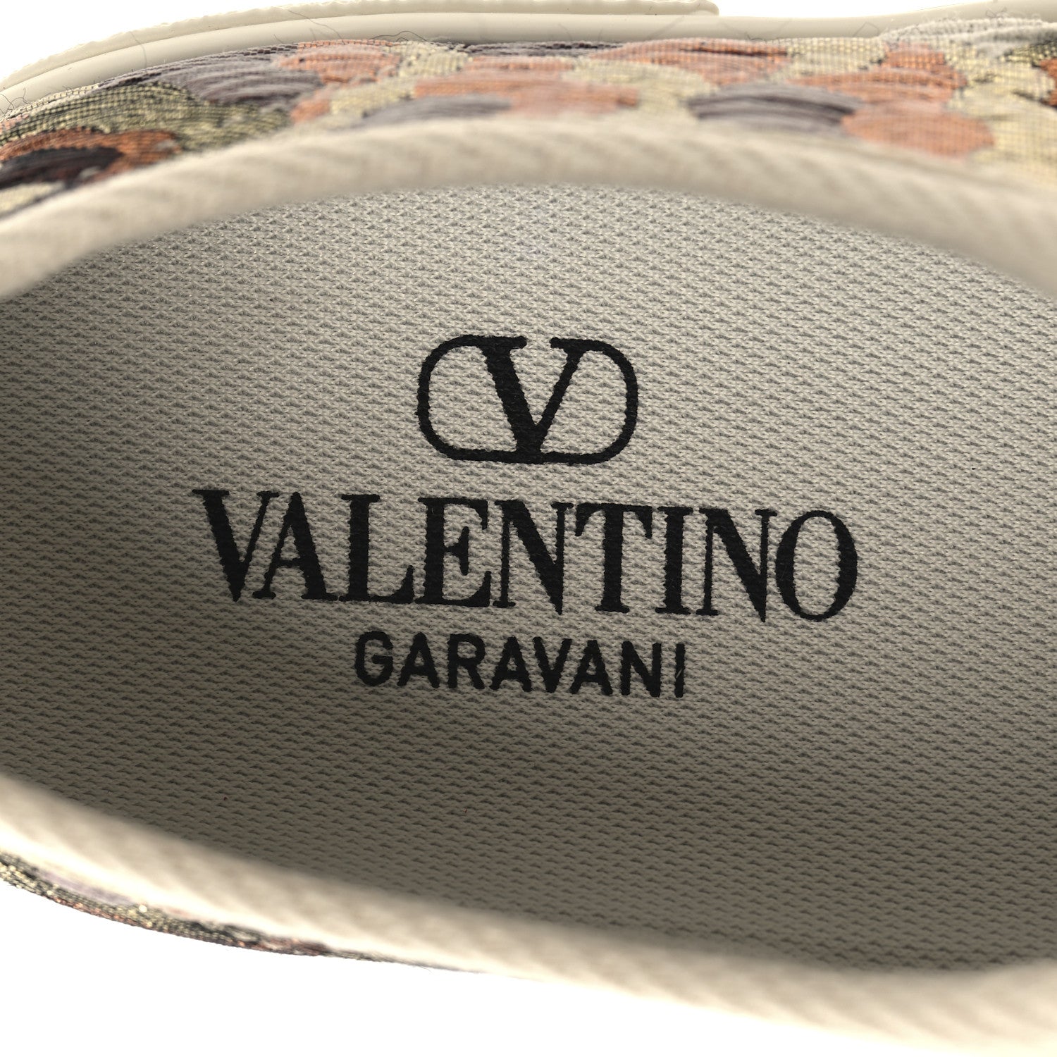 Valentino Garavani Metallic Jacquard Apres L'hiver Womens Bay By Bay Sneakers 37 Ivory Multicolor 9 of 10