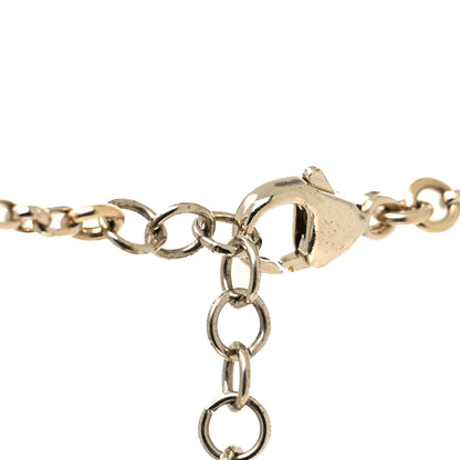 Chanel Pearl Crystal CC Long Necklace Gold Multicolor 4 of 5