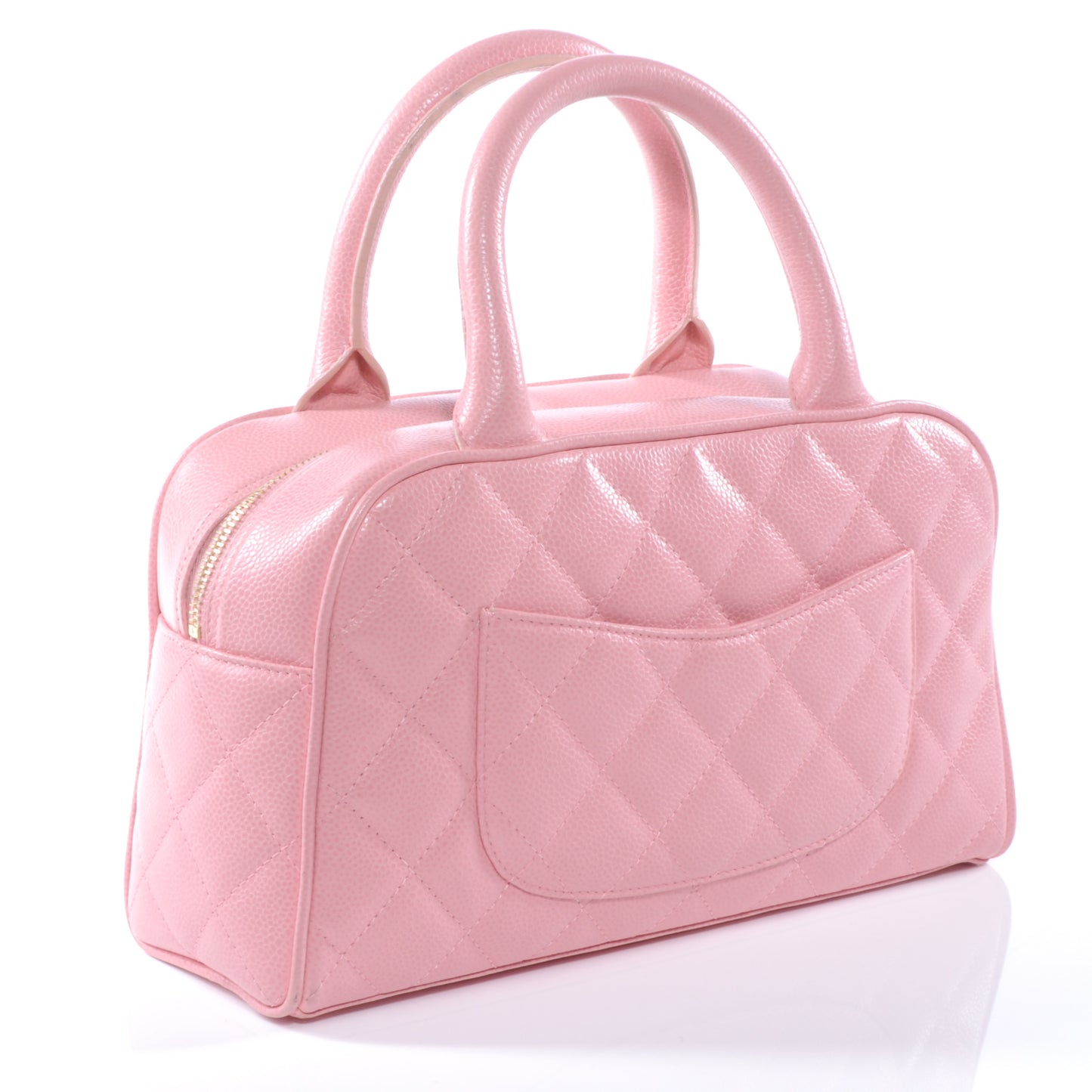 Caviar Quilted Small Bowler Pink