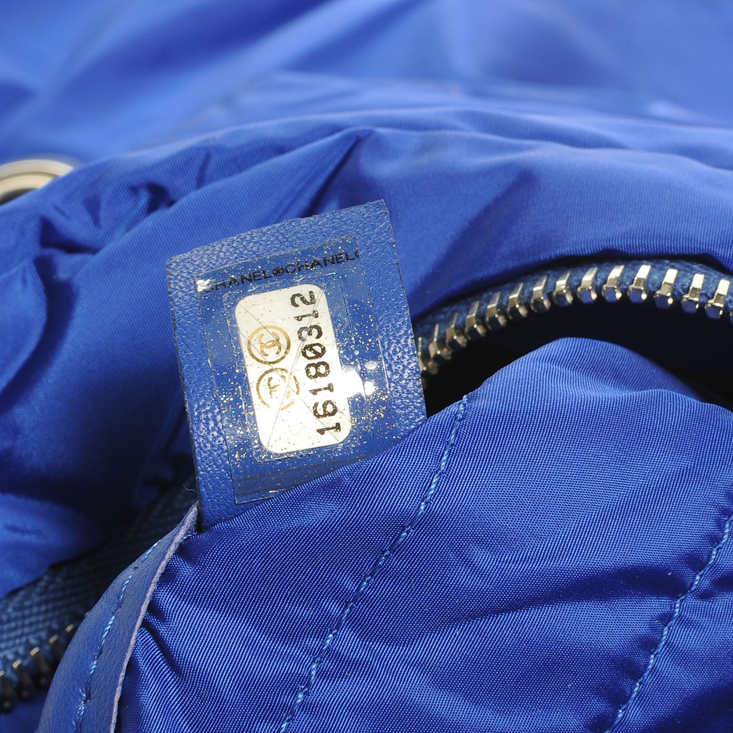 Chanel Nylon Vertical Quilted Jumbo Flap Cobalt Blue 8 of 9