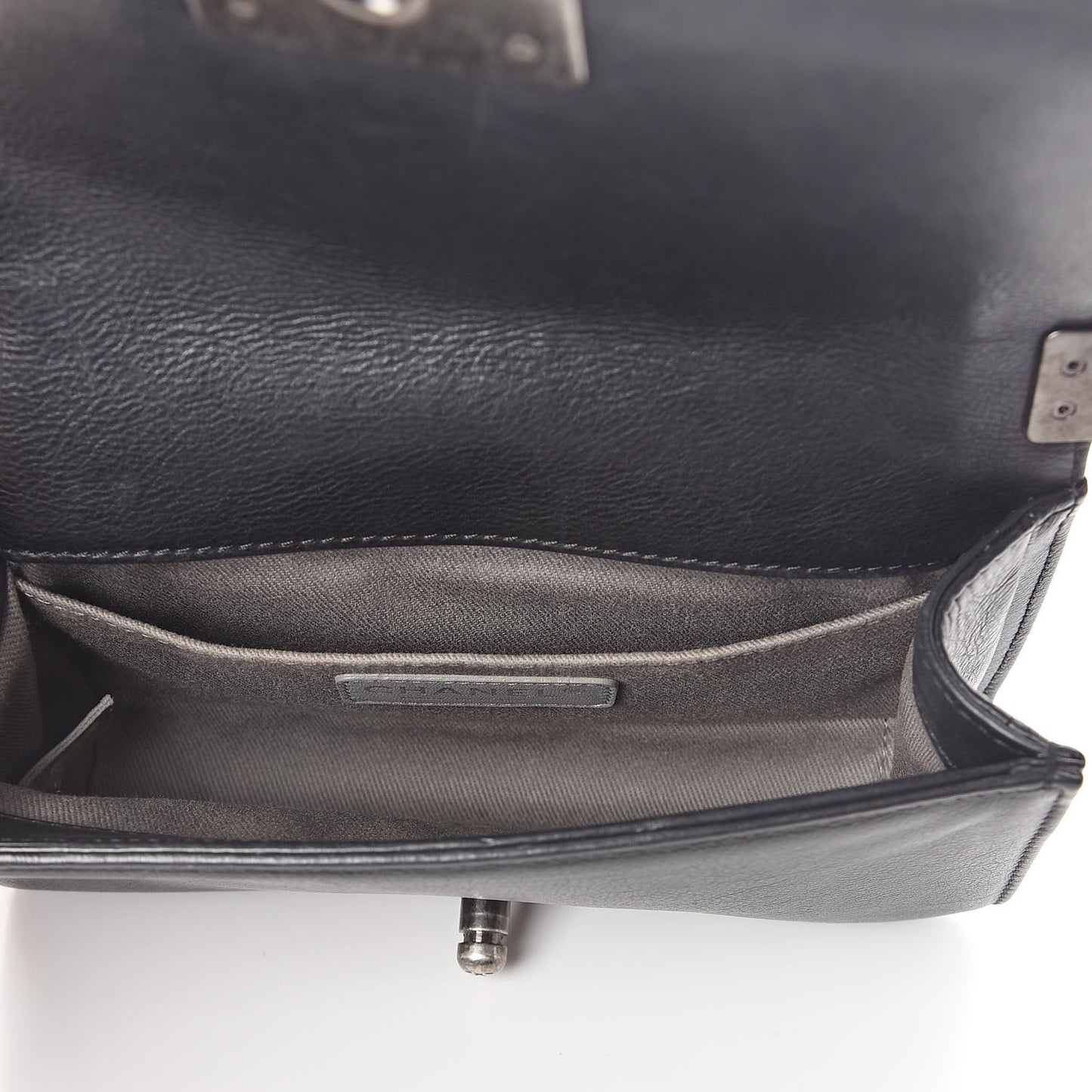 Calfskin Embossed Crystal Small Boy Flap Black