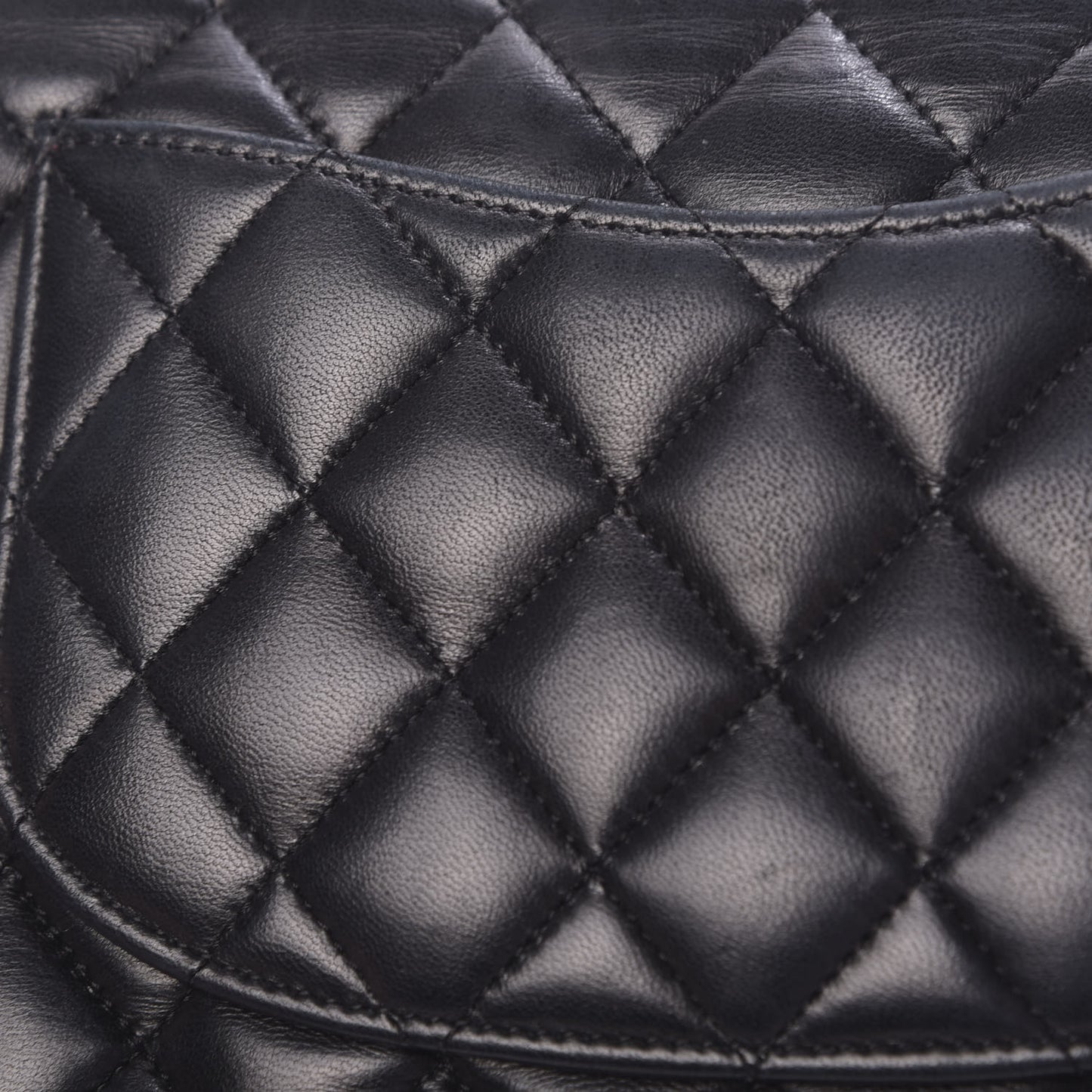 Lambskin Quilted Medium Double Flap Black