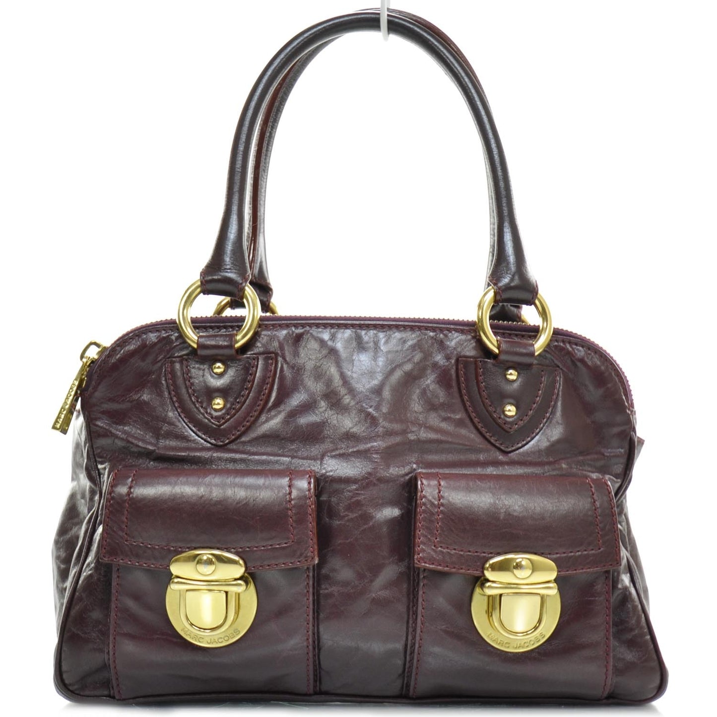 Leather Blake Satchel Plum