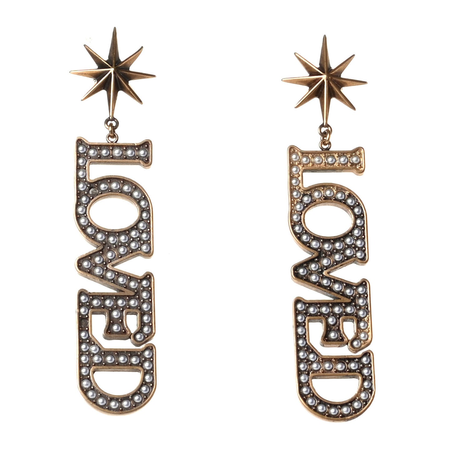 Pearl Loved Earrings Aged Gold