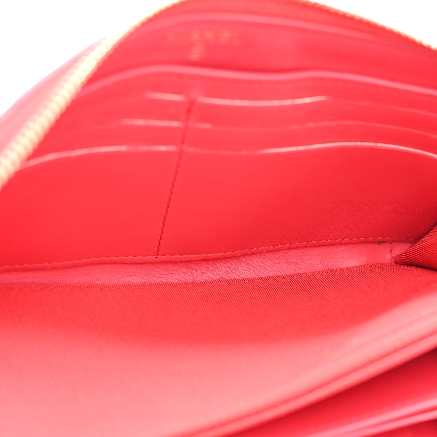 Lambskin Quilted Large Gusset Zip Around Wallet Dark Pink