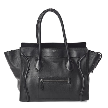 Celine Drummed Calfskin Shoulder Luggage Black 1 of 9