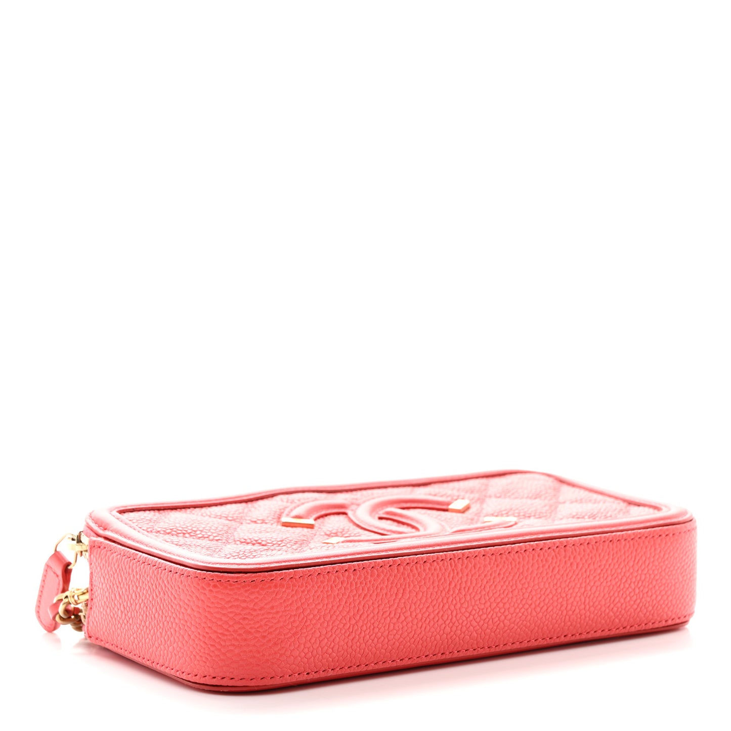 Caviar Quilted CC Filigree Clutch With Chain Pink