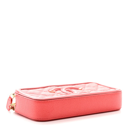 Chanel Caviar Quilted CC Filigree Clutch With Chain Pink 4 of 11