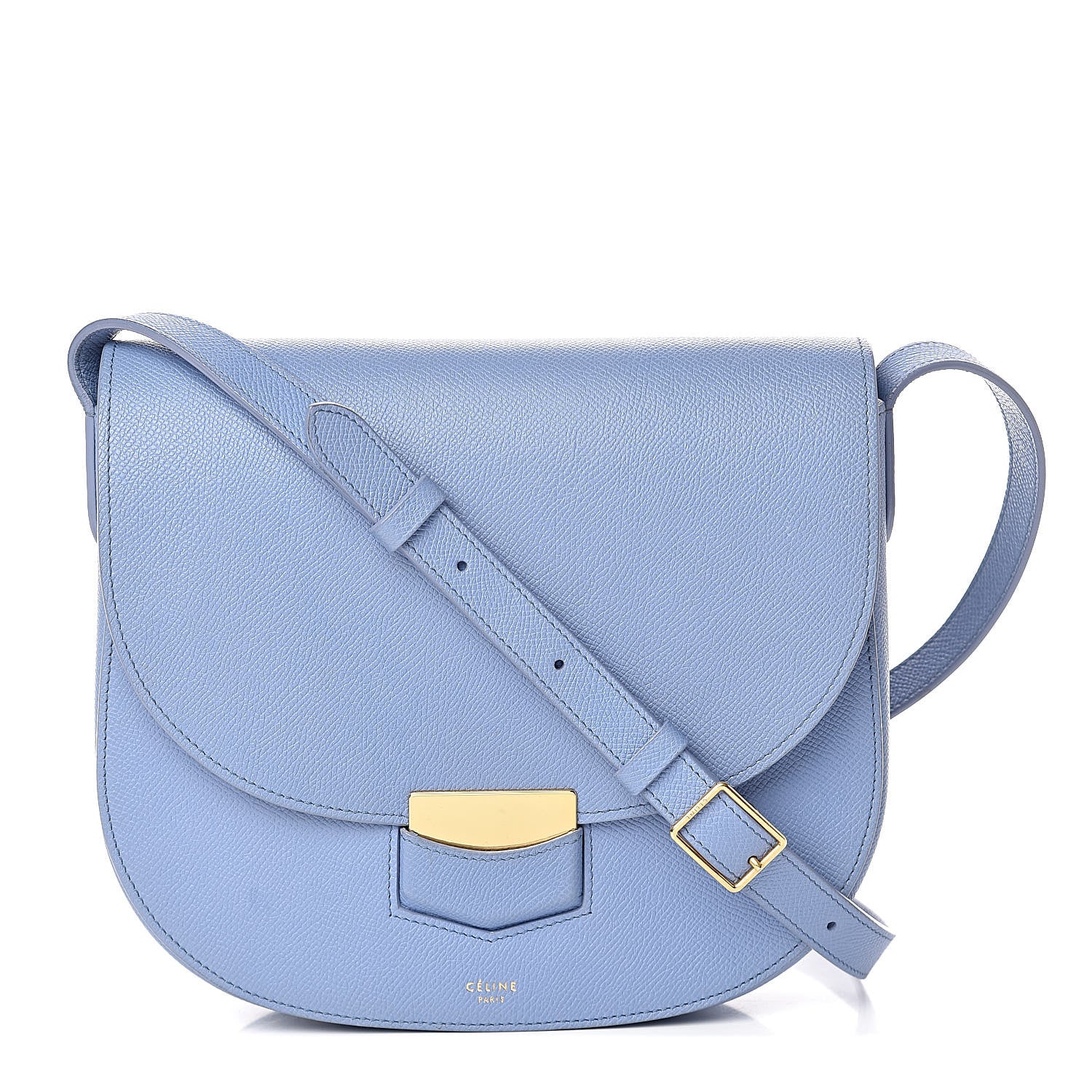 Celine Grained Calfskin Compact Trotteur Porcelain 1 of 11