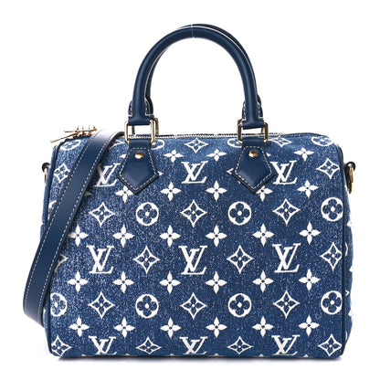 Louis Vuitton Monogram Jacquard Denim Speedy Bandouliere 25 Bleu 1 of 13