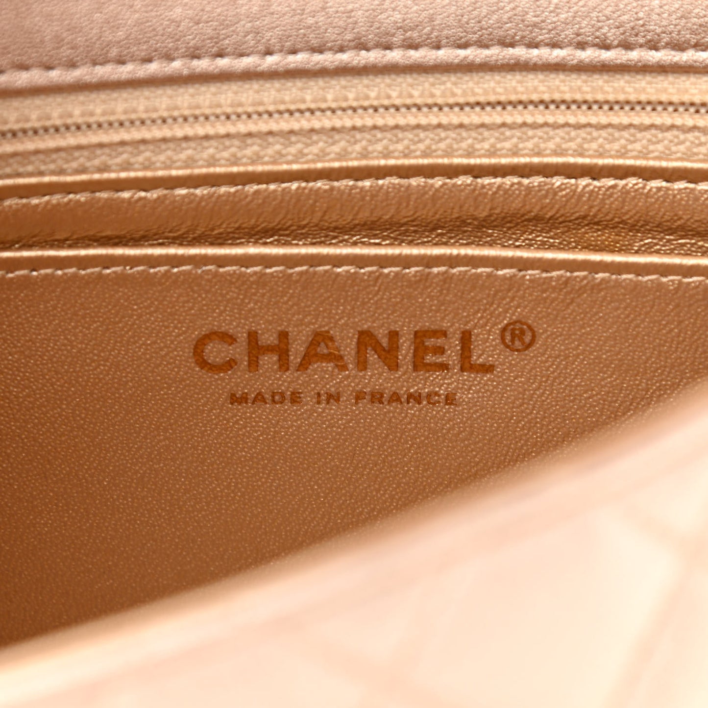 Metallic Lambskin Quilted Mini Square Flap Gold