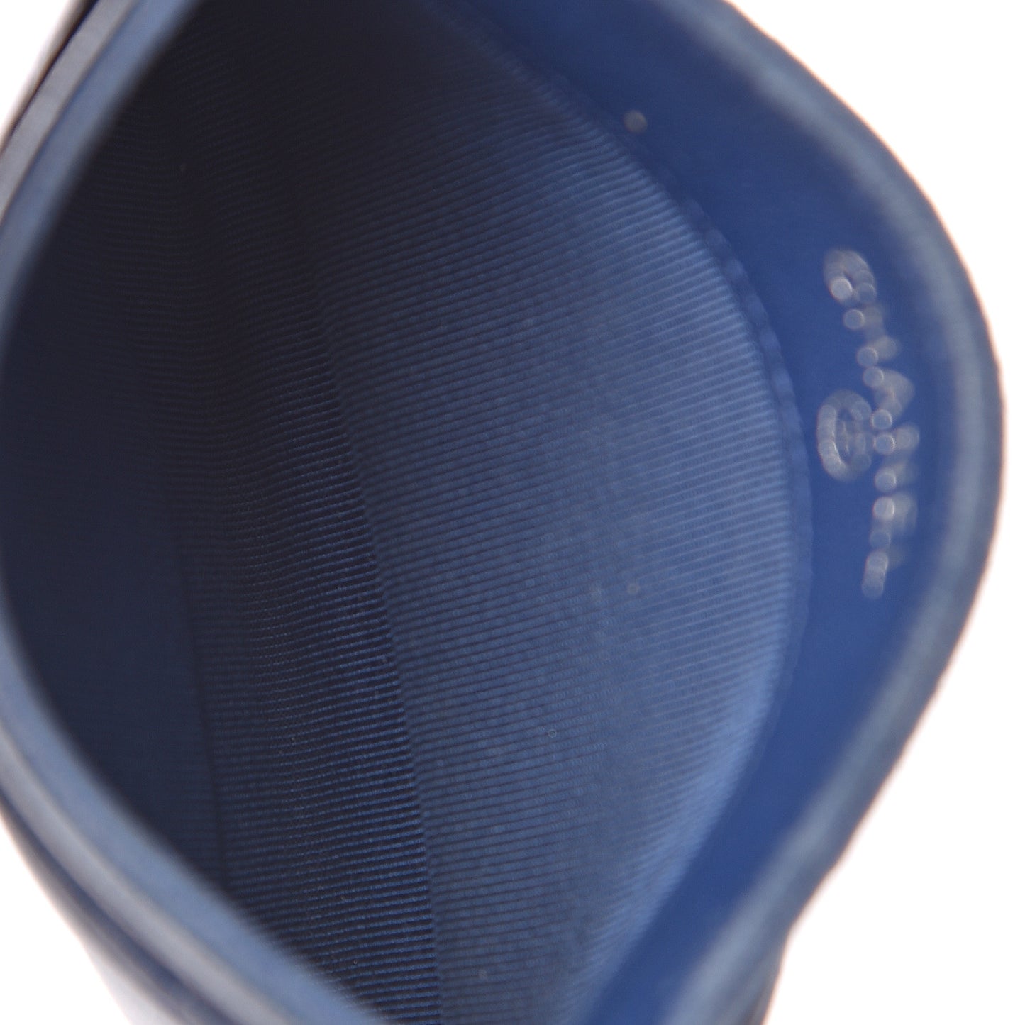 Lambskin Quilted Card Holder Navy Blue