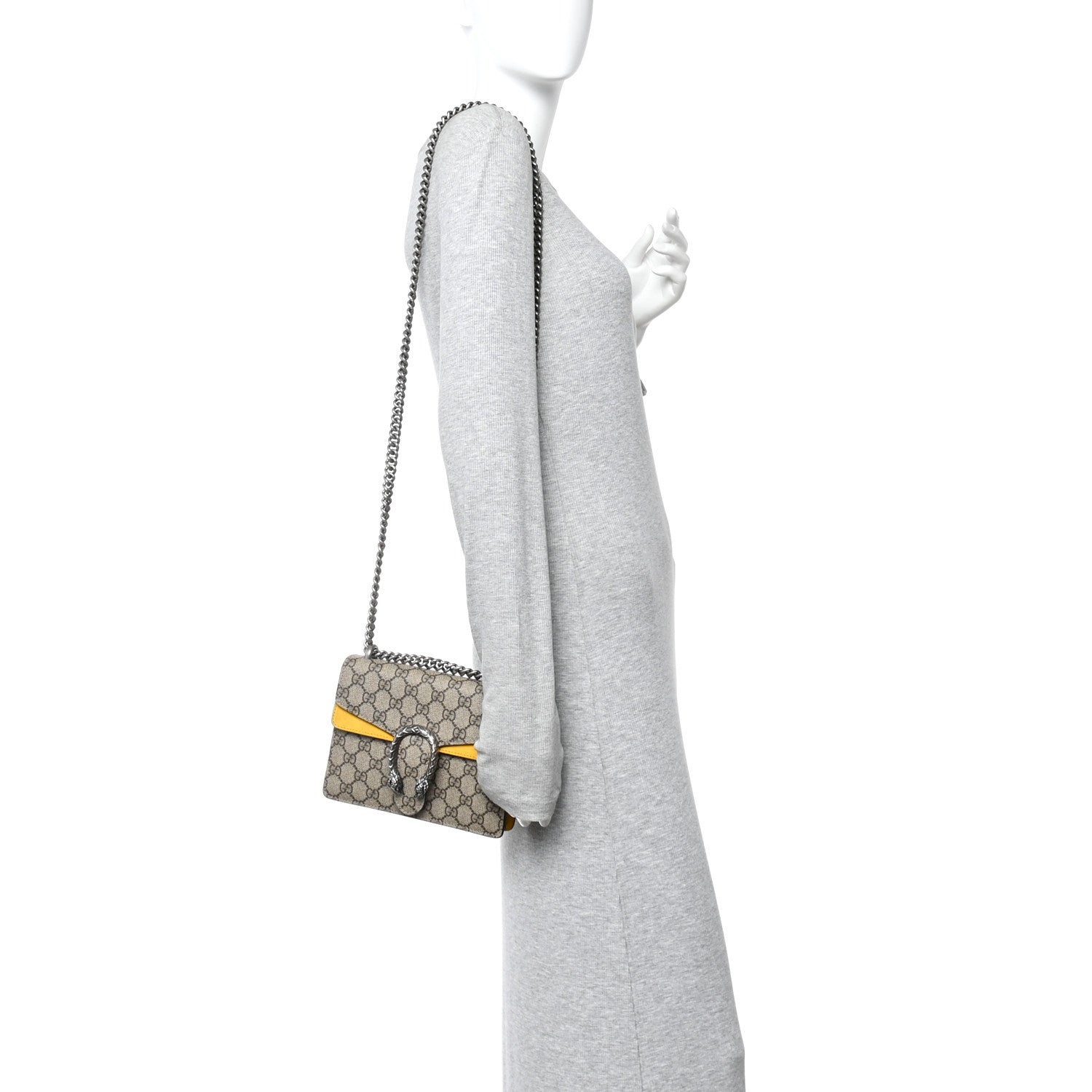 Gucci GG Supreme Monogram Mini Dionysus Shoulder Bag Yellow 2 of 14