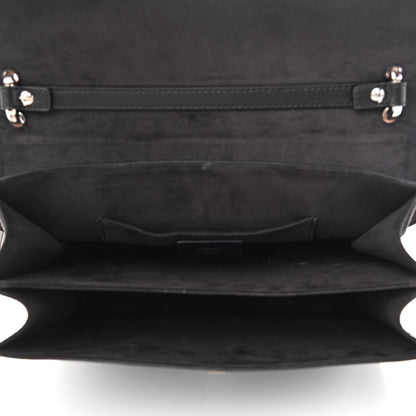 Fendi Vitello Liberty Fun Fair Embossed Scalloped Kan I Shoulder Bag Black Multicolor 5 of 11