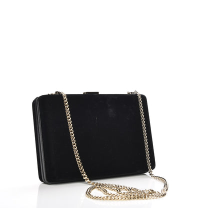 Stella McCartney Velvet Pearl Knuckle Clutch Black 3 of 8