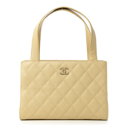 Chanel Caviar Quilted Top Handle Bag Beige 1 of 13