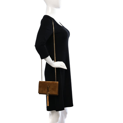 Saint Laurent Suede Small Classic Monogram Kate Tassel Satchel Light Ochre 2 of 8