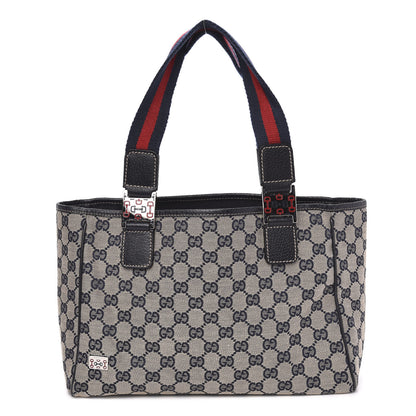 Gucci GG Monogram Web Pop Tote Navy 1 of 9