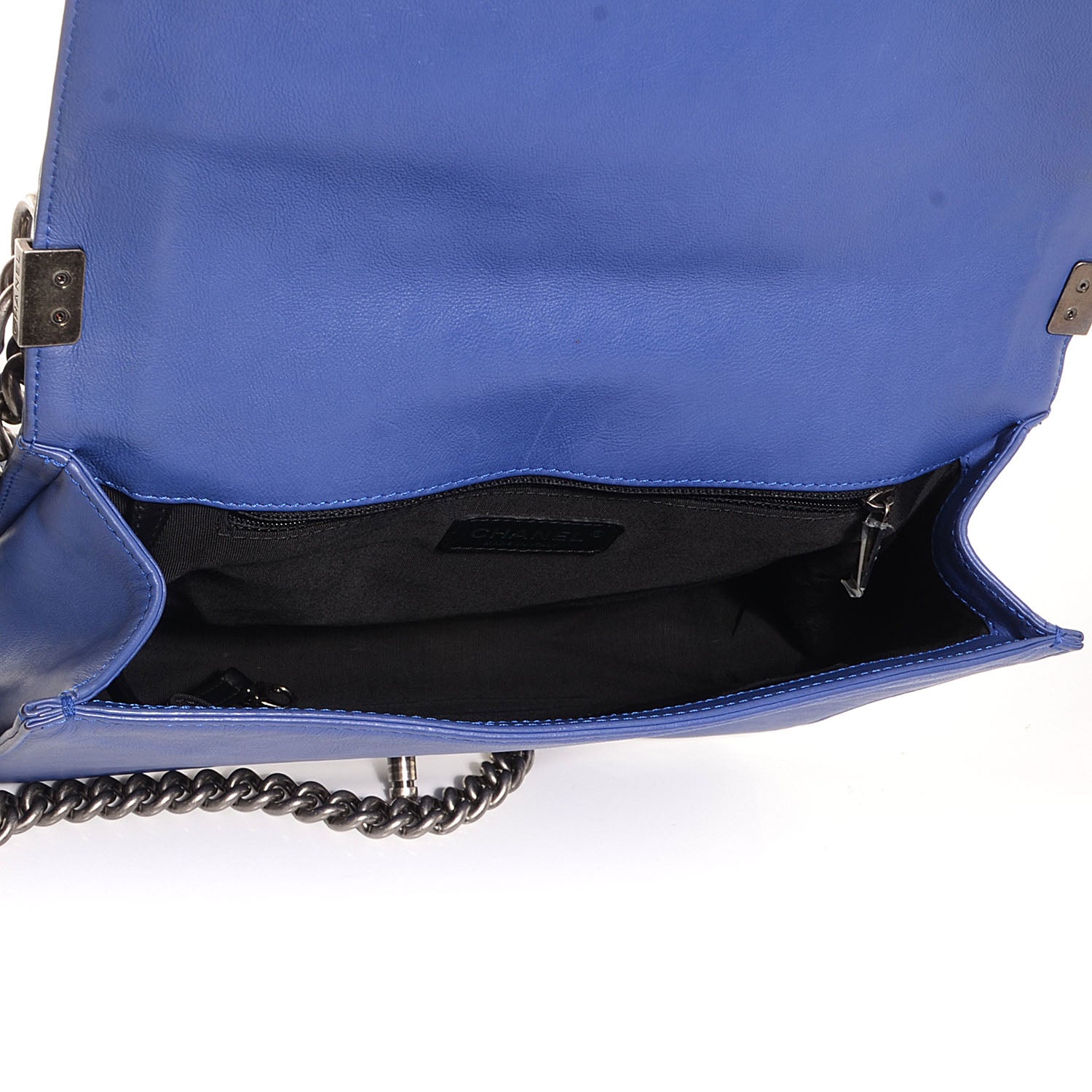 Chanel Lambskin Quilted Large Boy Flap Blue 5 of 9