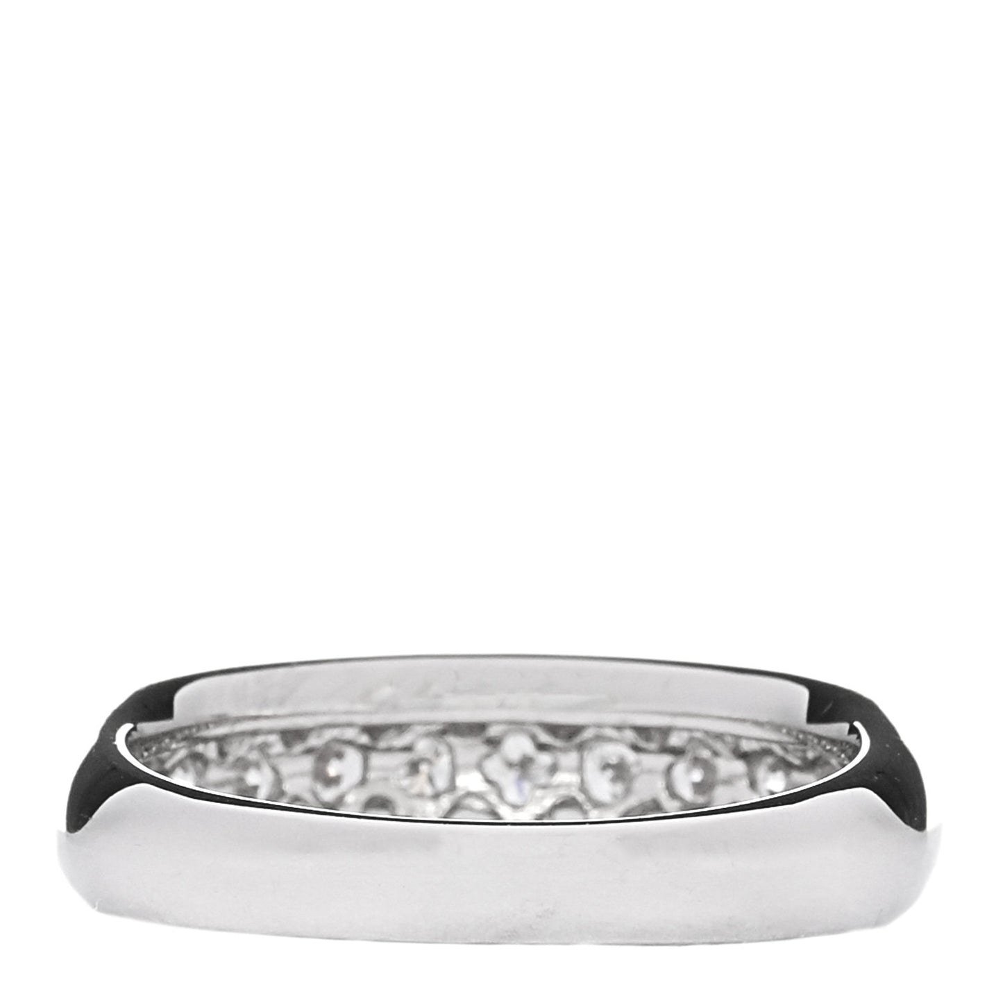 Platinum Diamond 1.00ctw Three Row Half Eternity Band Ring 49 5