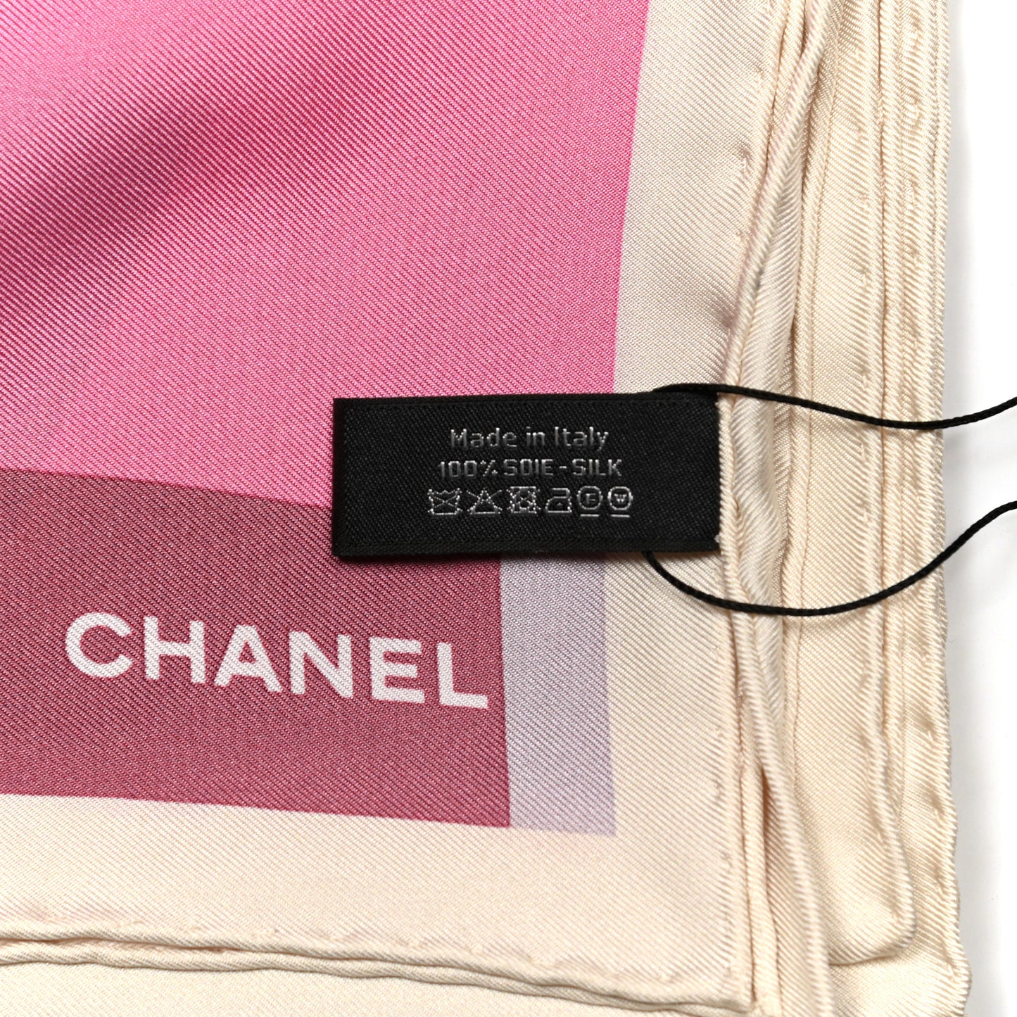 Silk CC Square Scarf Pink Purple Beige
