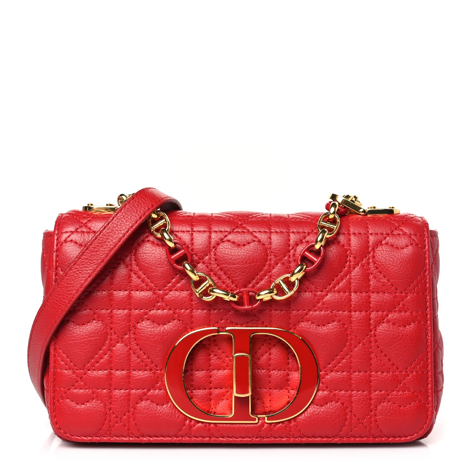 Christian Dior Calfskin Cannage Dioramour Small Caro Bag Bright Red 1 of 10