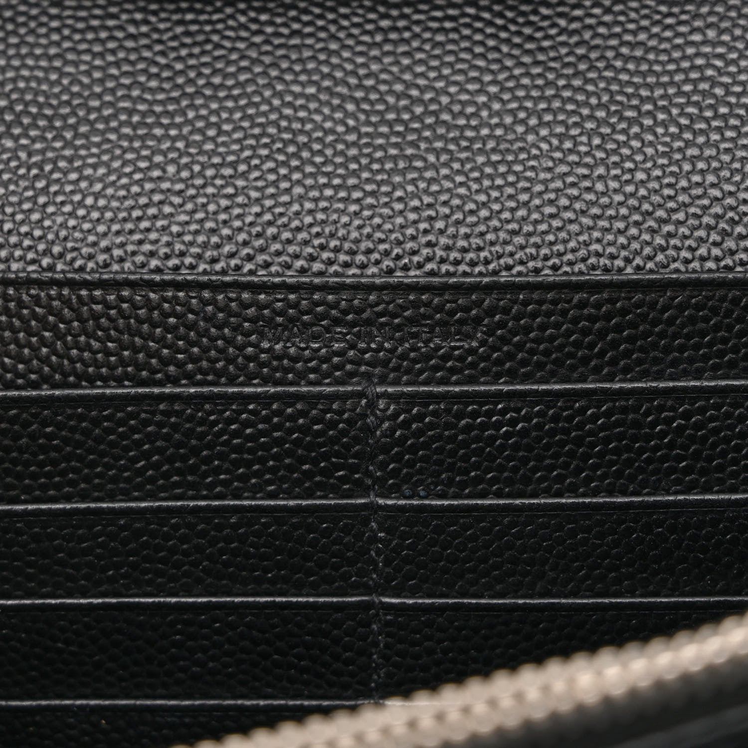 Saint Laurent Grain De Poudre Matelasse Chevron Monogram Chain Wallet Black 7 of 15