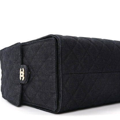 Chanel Denim Quilted Medium Chanel 25 Handbag Dark Blue 10 of 12