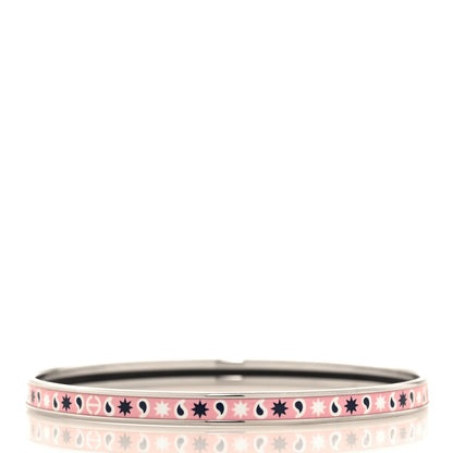 Hermes Enamel Printed Extra Narrow Bandana Bangle 70 Rose Fever 3 of 5