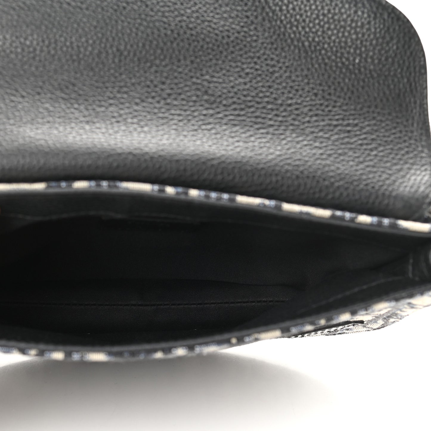Oblique Saddle Messenger Pouch Beige Black