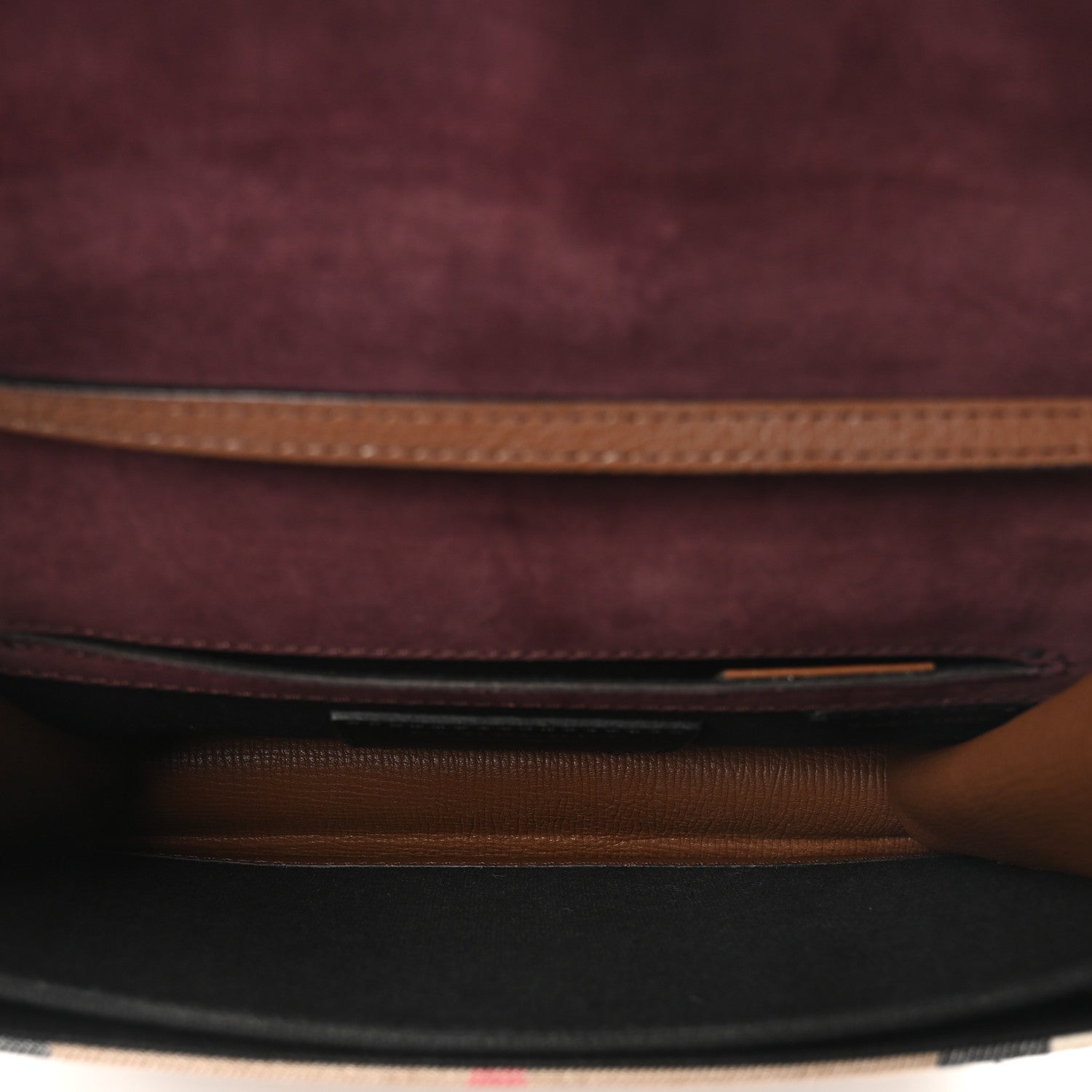 Burberry Derby Calfskin House Check Small Macken Crossbody Bag Tan 5 of 10