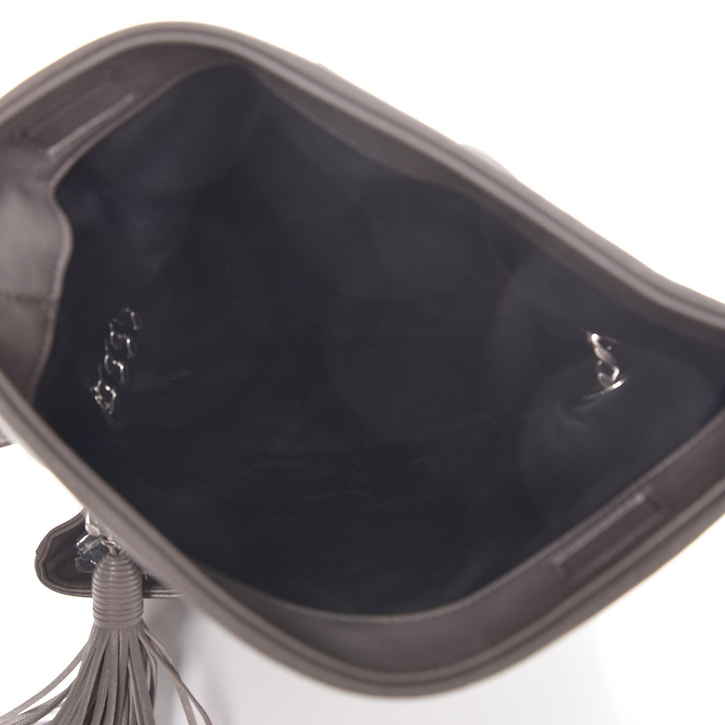 Sheepskin Medium West Hollywood Monogram Fold-Over Bag Grey