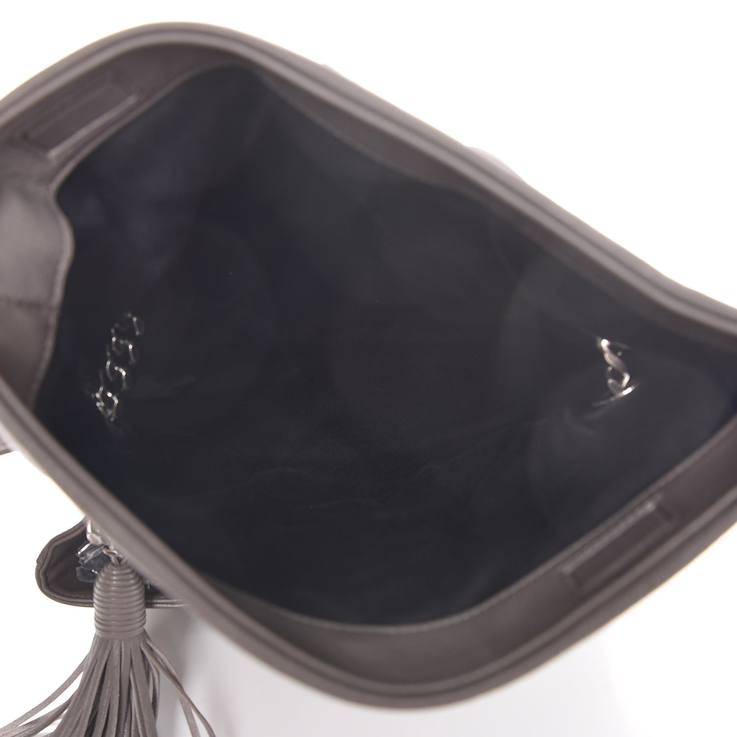 Saint Laurent Sheepskin Medium West Hollywood Monogram Fold-Over Bag Grey 6 of 8
