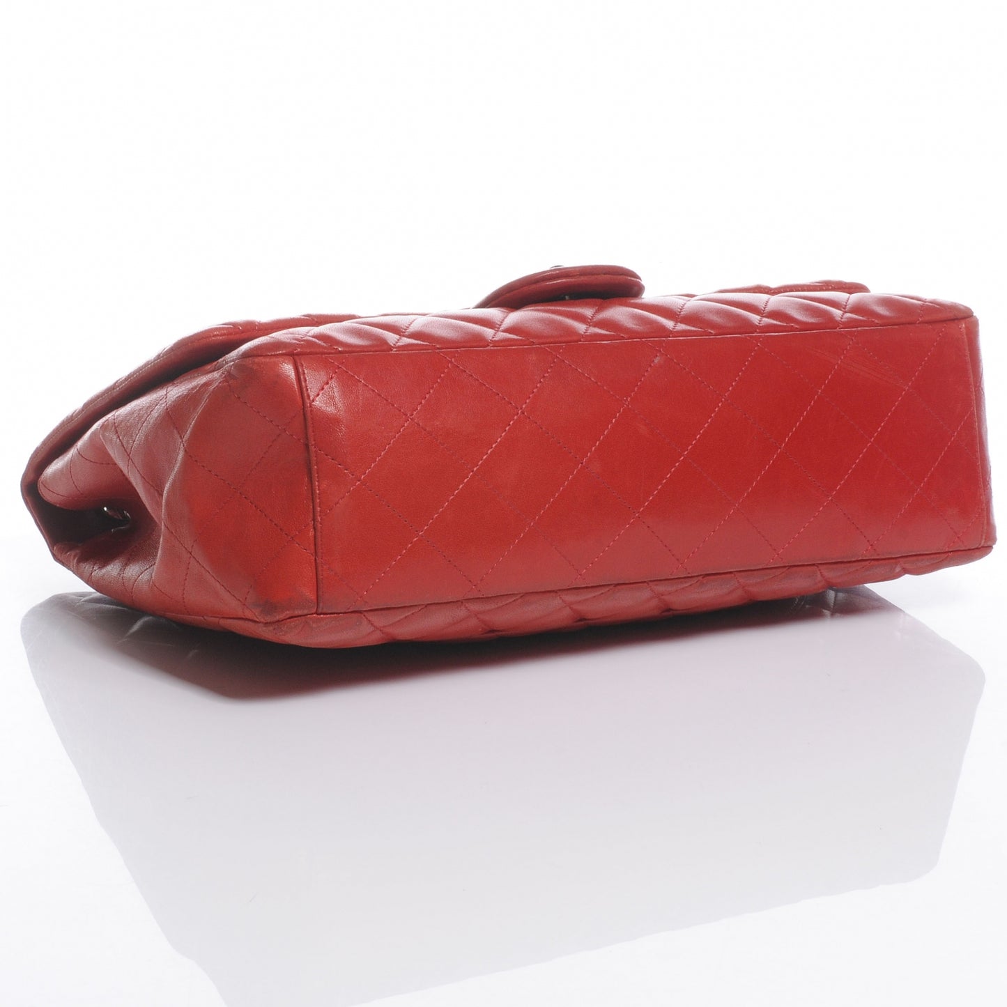 Lambskin Quilted Maxi Single Flap Red