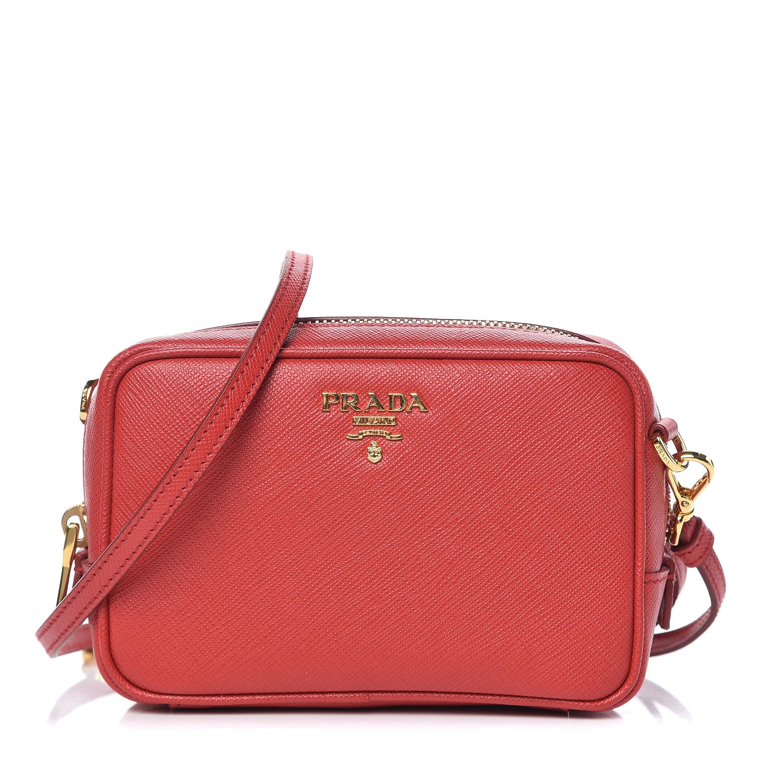 Prada Saffiano Mini Camera Crossbody Bag Rosso 1 of 11