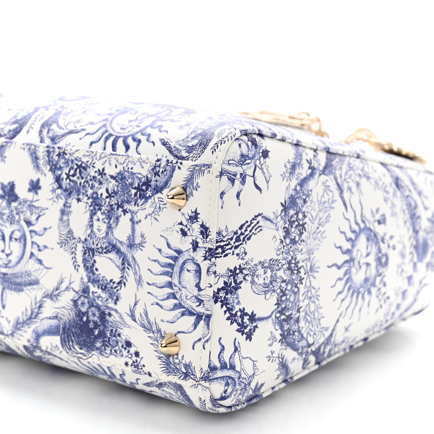 Calfskin Le Soleil Print Medium Lady Dior Blue Multicolor