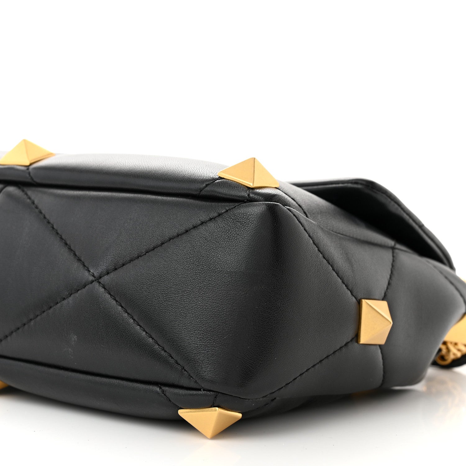 Valentino Garavani Nappa Large Roman Stud Shoulder Bag Black 9 of 13