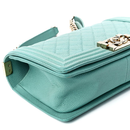 Chanel Caviar Quilted Medium Boy Flap Light Blue 10 of 11