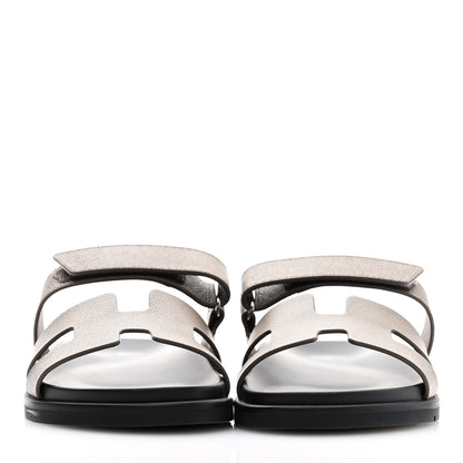 Hermes Epsom Womens Chypre Sandals 39 Etoupe 2 of 8