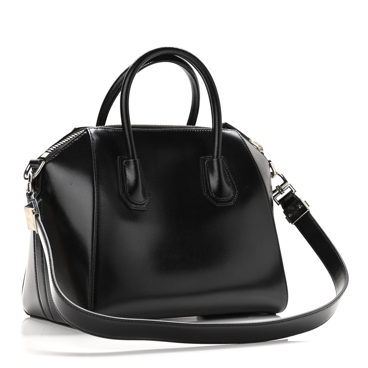 Shiny Lord Calfskin Small Antigona Black
