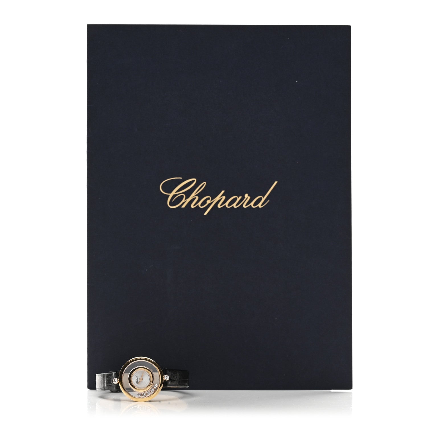 Chopard 18K Rose Gold Alligator 5 Diamond 25mm Happy Diamonds Quartz Watch 5 of 5
