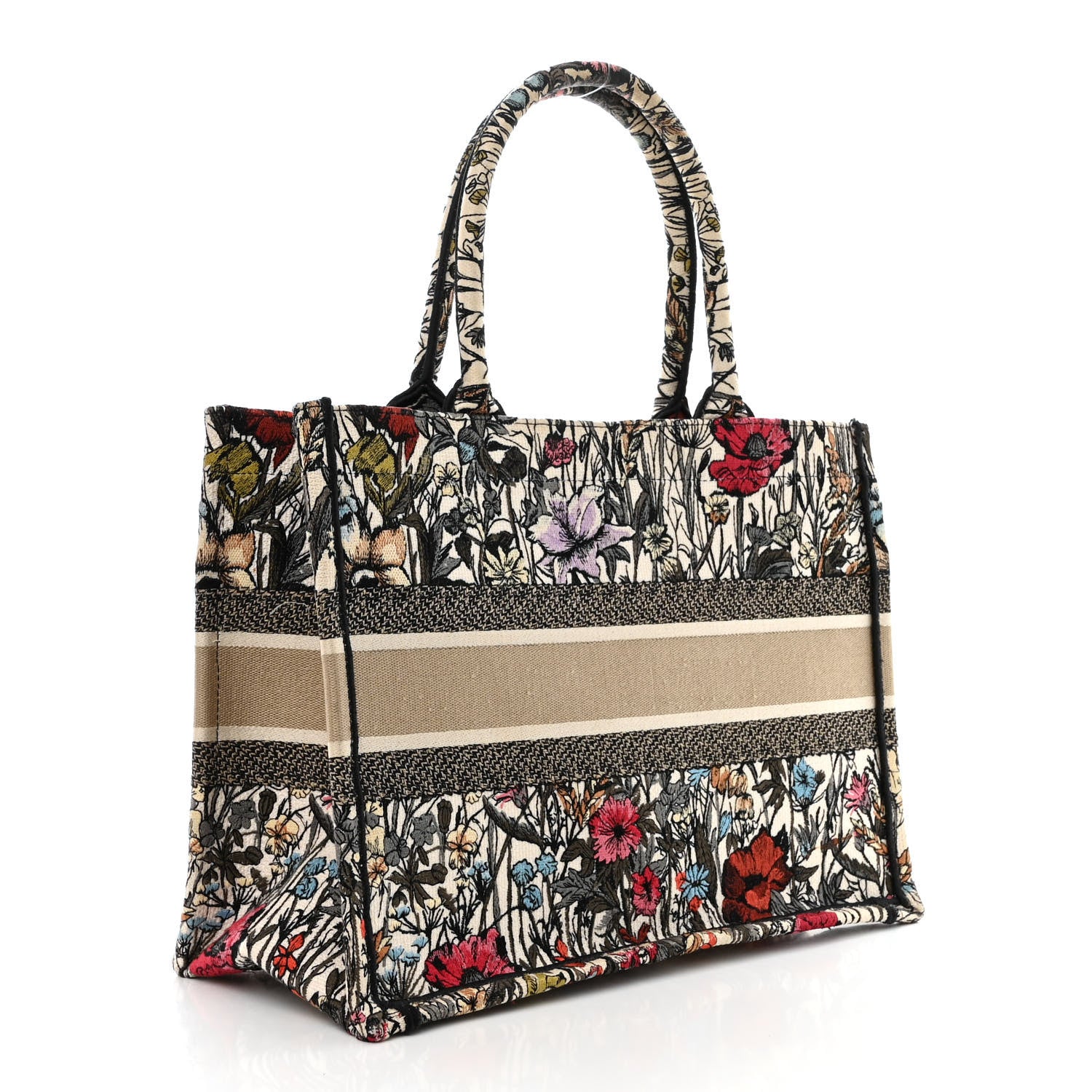 Christian Dior Canvas Embroidered Medium Mille Fleurs Book Tote Multicolor 3 of 13