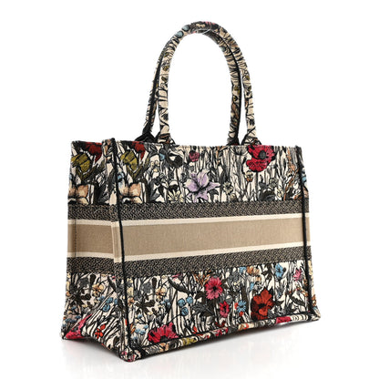 Christian Dior Canvas Embroidered Medium Mille Fleurs Book Tote Multicolor 3 of 13