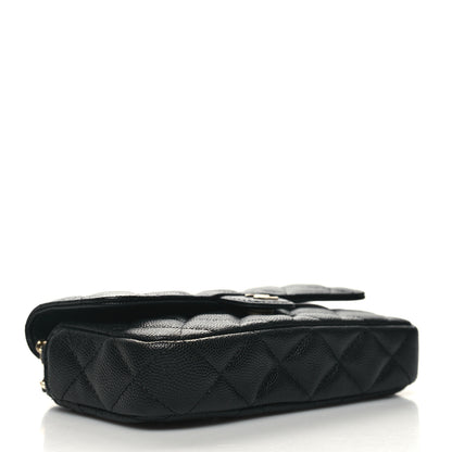 Chanel Caviar Quilted Flap Phone Holder With Chain Black 4 of 11