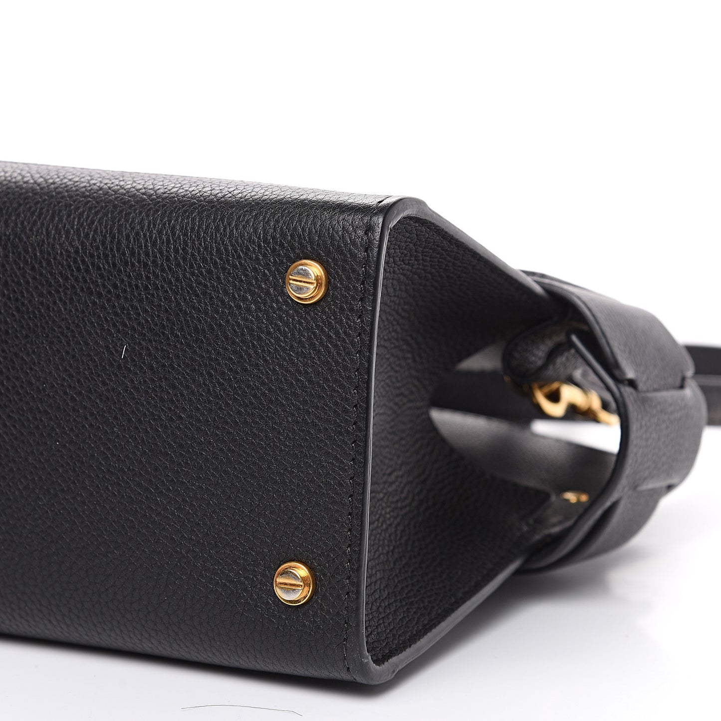 Grained Calfskin Mini Horizon Satchel Black