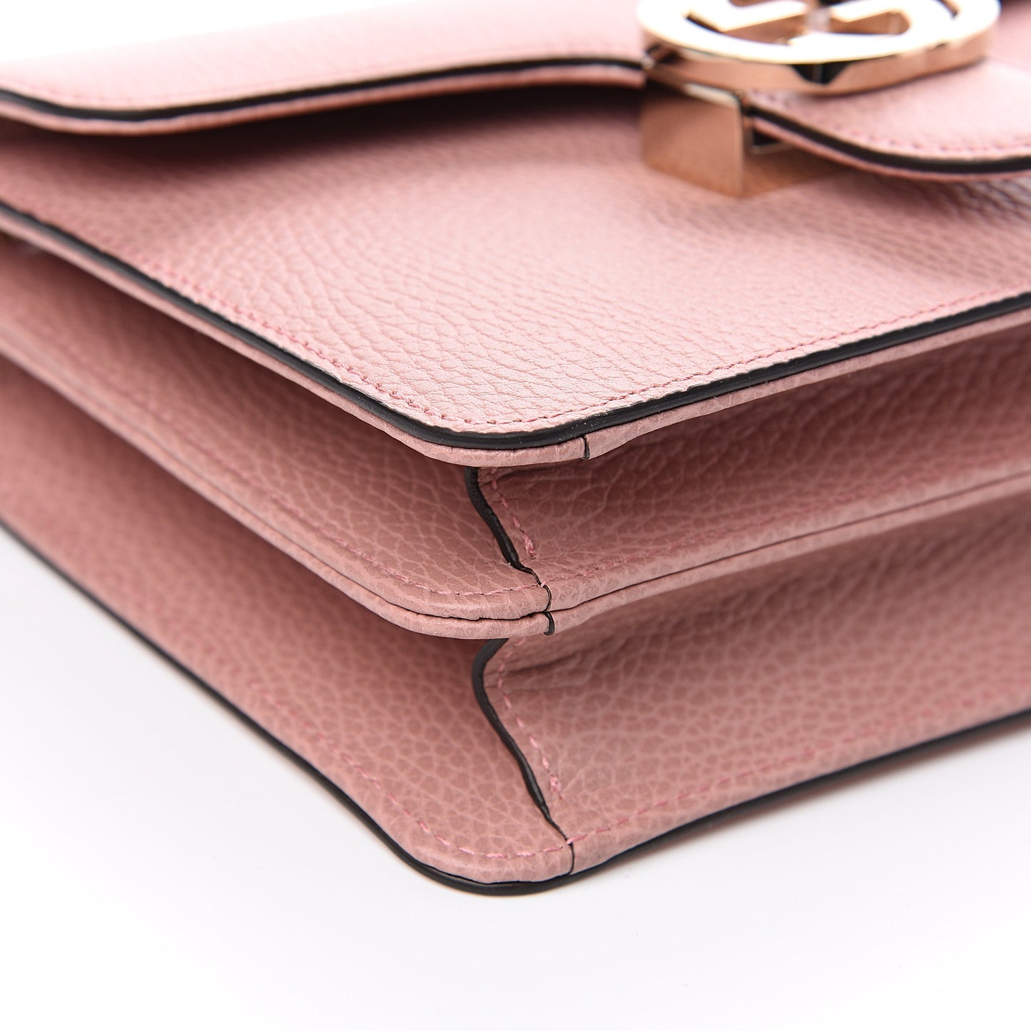 Dollar Calfskin Small Interlocking G Shoulder Bag Soft Pink