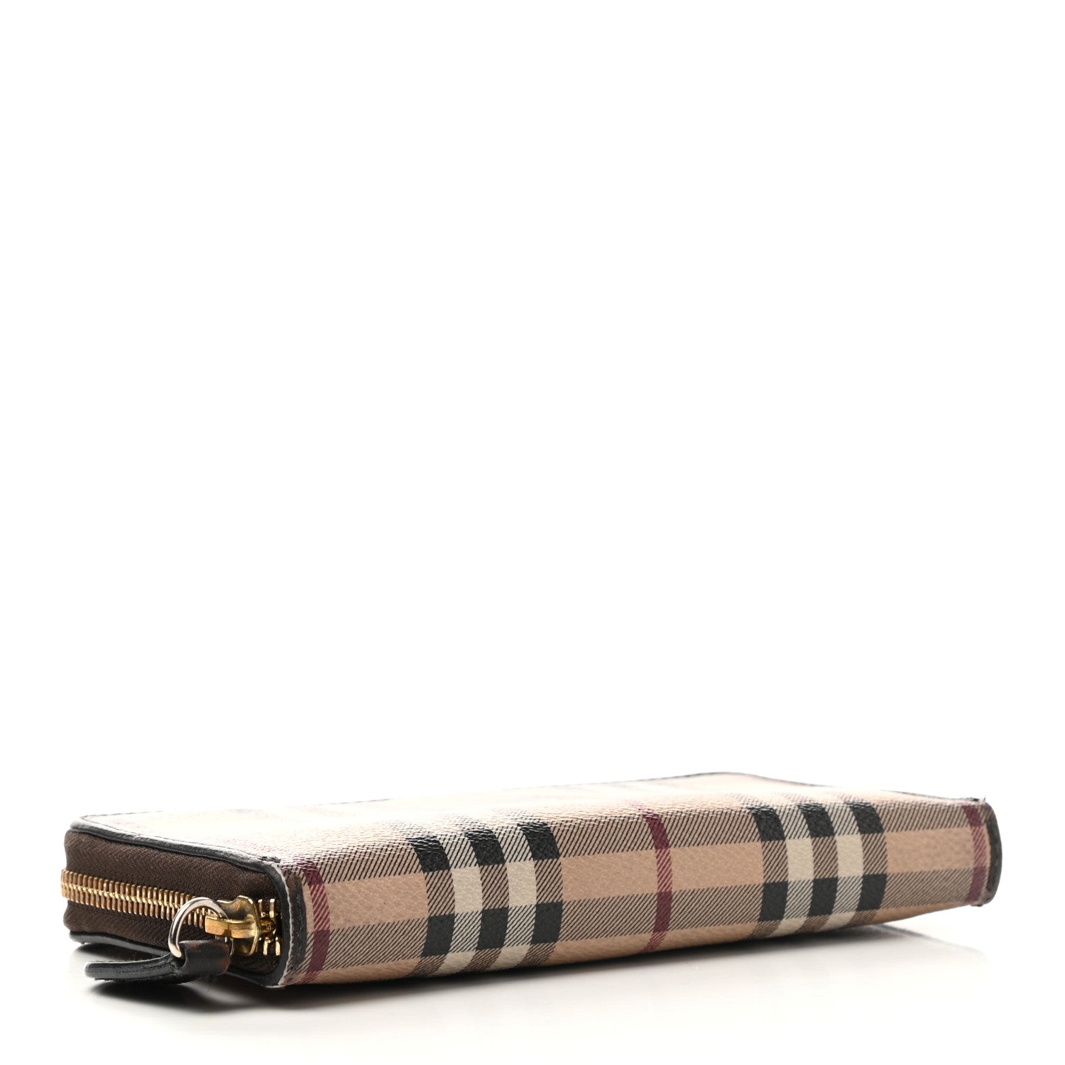 Burberry Haymarket Check Large Ziggy Zip Around Wallet Chocolate 4 of 9