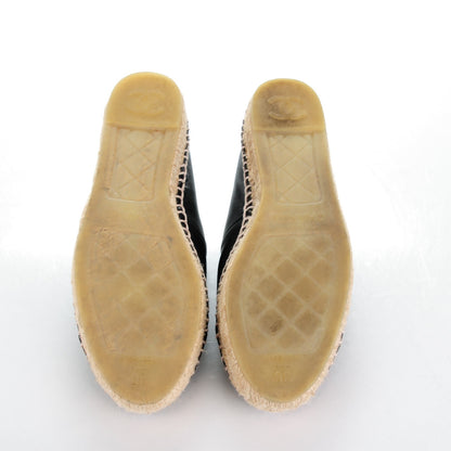 Chanel Lambskin CC Espadrilles 36 Black 5 of 10