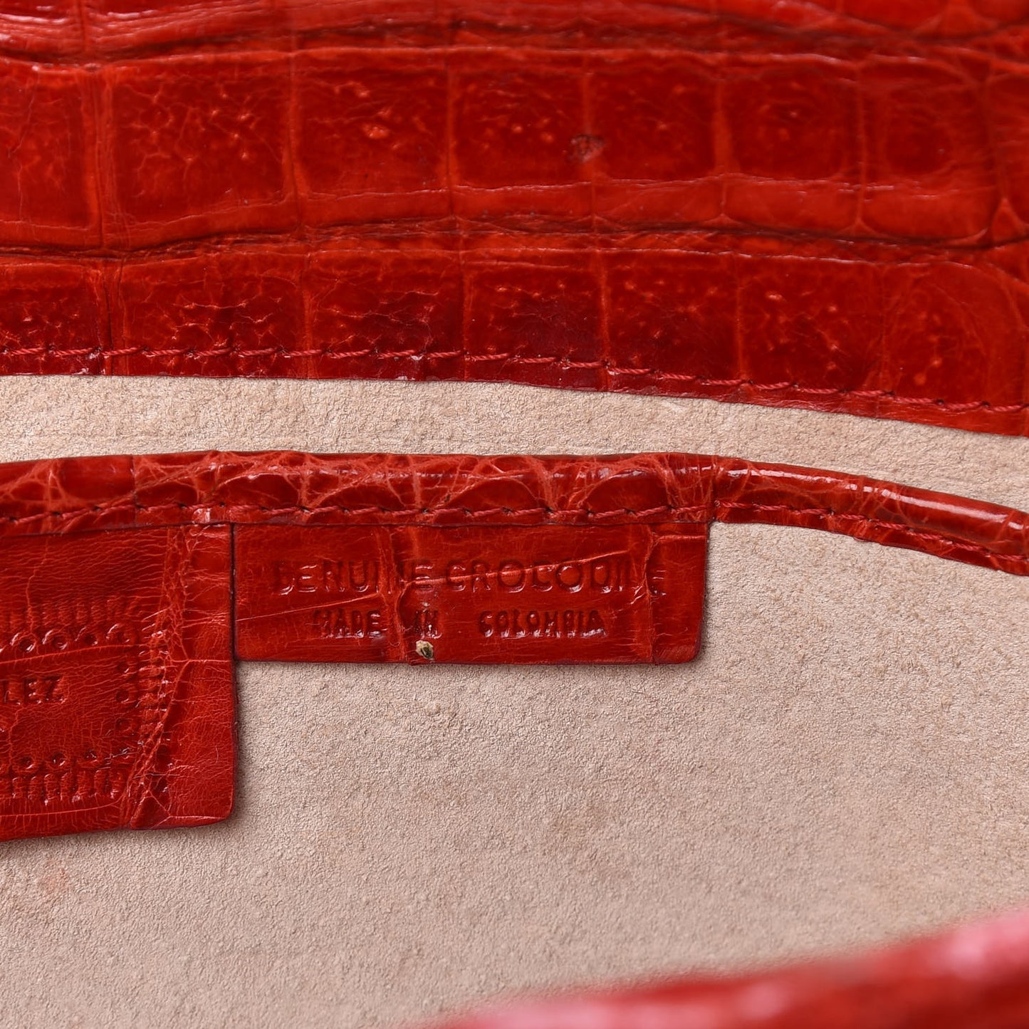 Crocodile Foldover Clutch Red